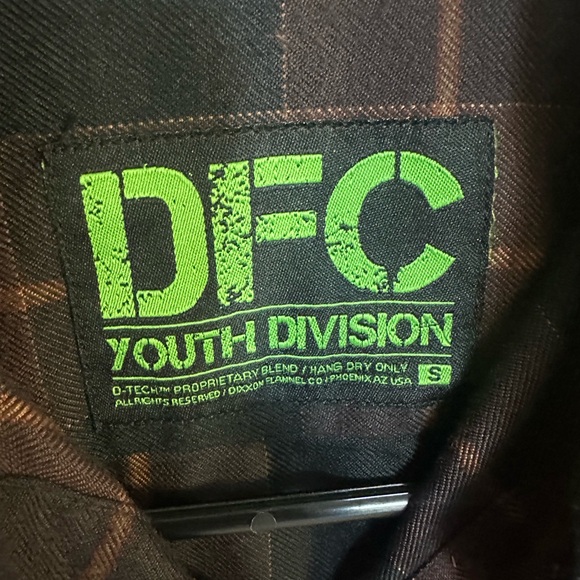 Dixxon Youth Plaid Flannel Shirt Small YOUTH DIVISION - Picture 2 of 4